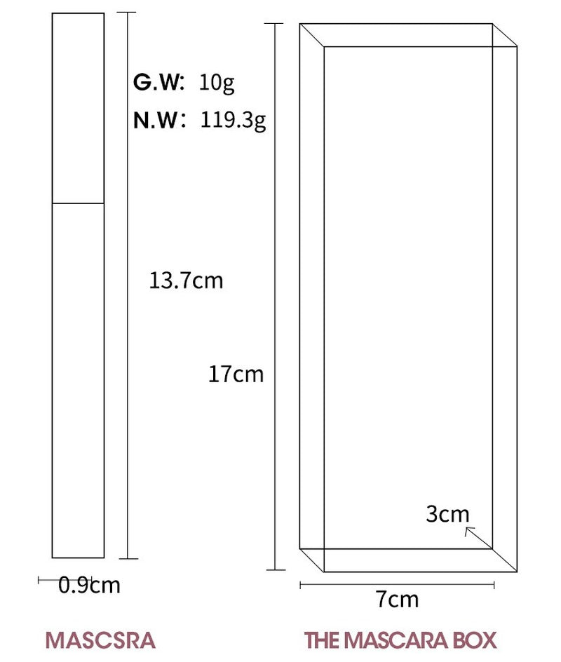 Thick curling slender waterproof anti-sweat mascara case (printable logo in small batches)