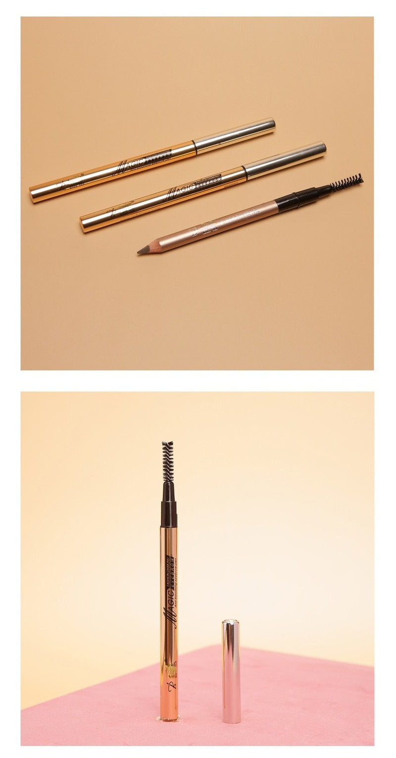 Waterproof and sweatproof aluminum sleeve wooden pole eyebrow pencil