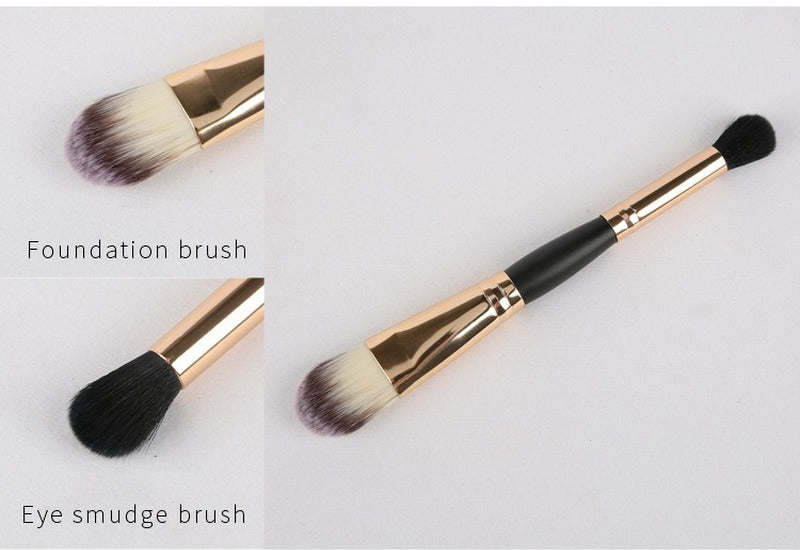 10 double-ended makeup brushes