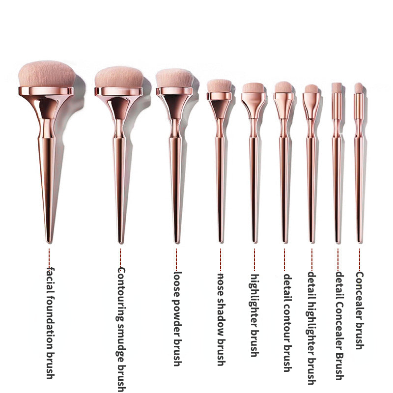 Complete set of makeup brushes