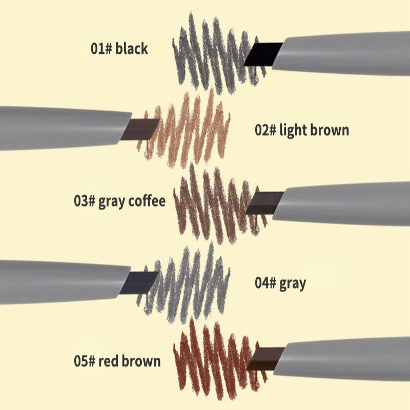 Waterproof and sweatproof double-ended eyebrow pencil