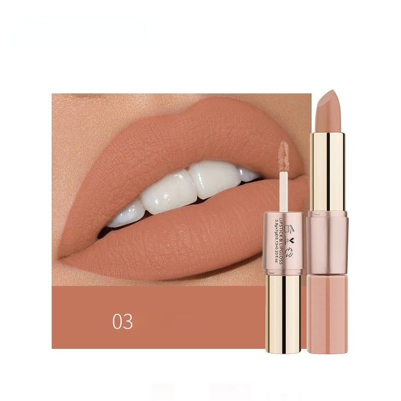 Two-in-one non-stick velvet matte lip gloss lipstick