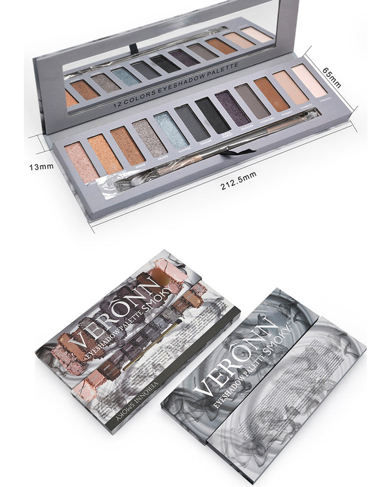 12 Shades of Pearly Matte Earth Eyeshadow Palette