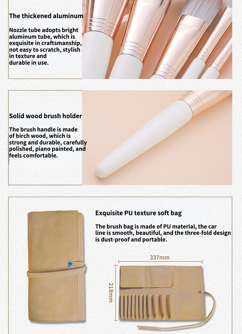 Set of 11 Soft Nanofiber Hair Makeup Brushes