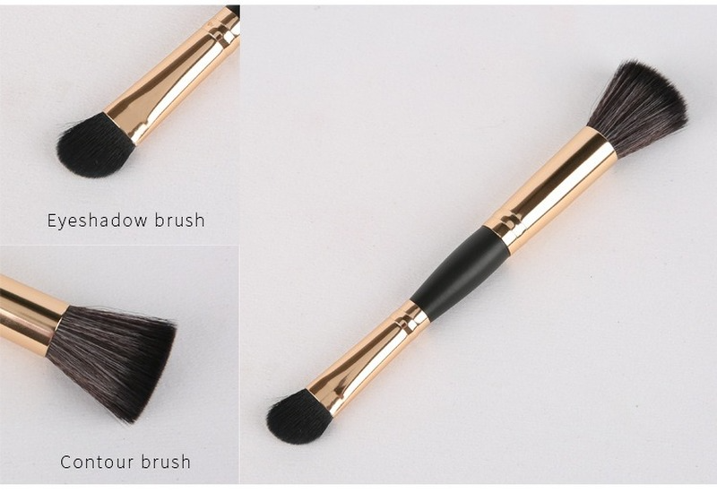 10 double-ended makeup brushes