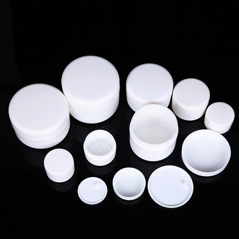 Empty SmoothSurface White Solid PP Plastic Cosmetic Jar Packing