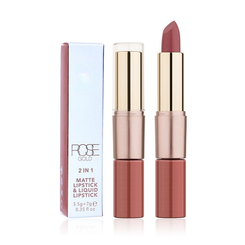 Two-in-one non-stick velvet matte lip gloss lipstick