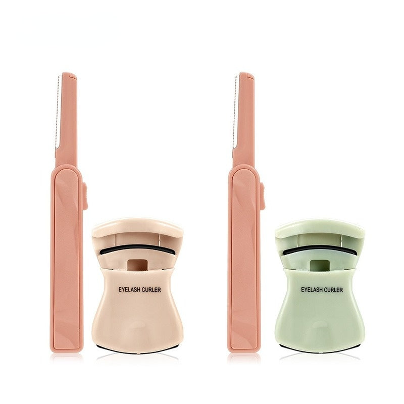 Portable eyelash curler + eyebrow trimmer set