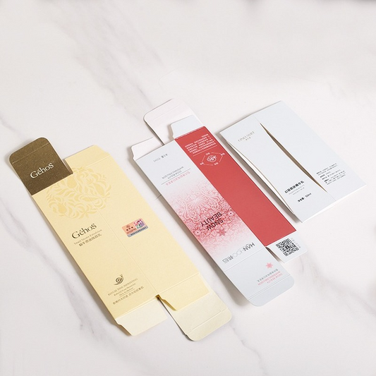 Gold Shiny Beauty Cosmetic White Paper Box Packaging