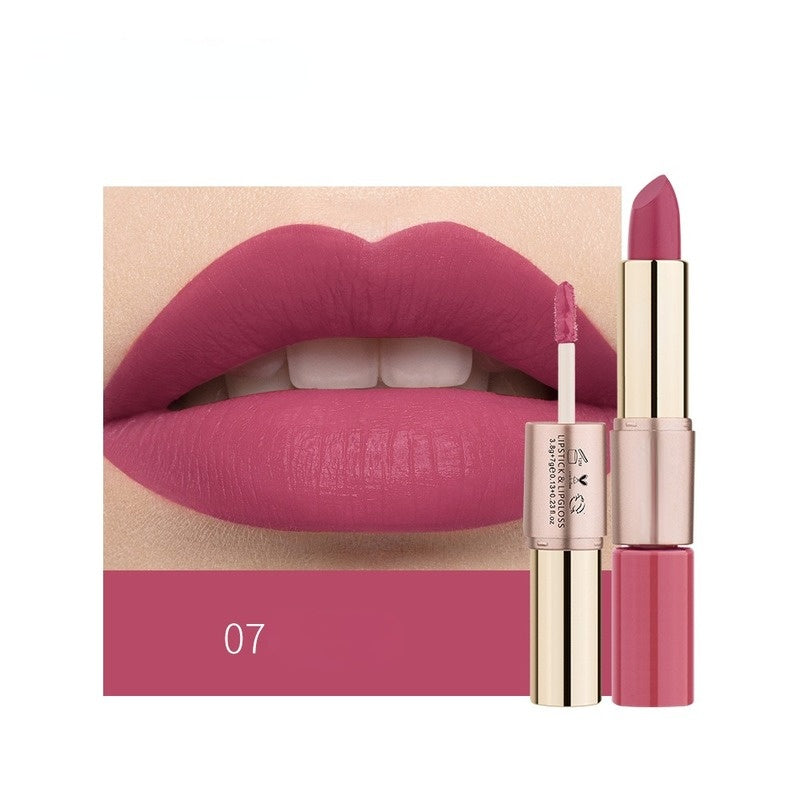 Two-in-one non-stick velvet matte lip gloss lipstick