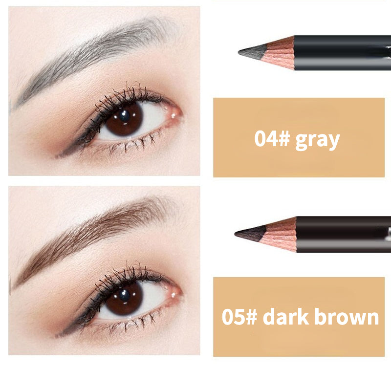 Double head duckbill head waterproof and sweatproof wooden eyebrow pencil