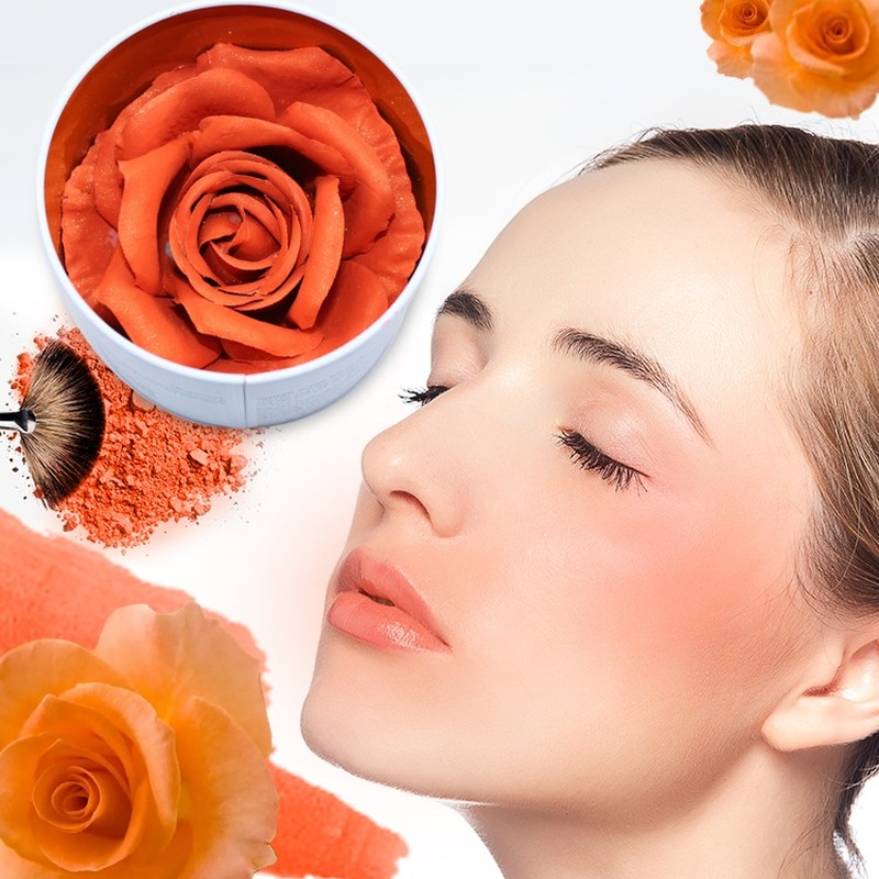 Wholesale Face Shinning Highlighter Blusher Long Lasting Cheek Contour Rouge Flower Petals 3D Rose Blush