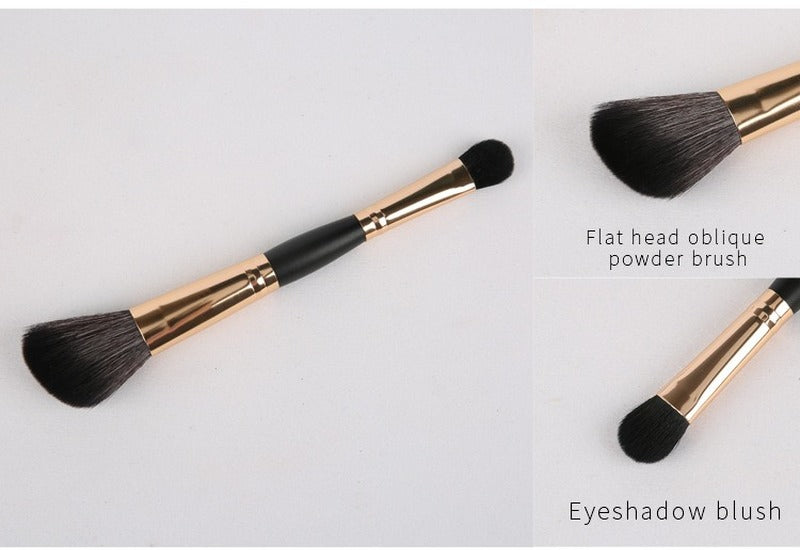10 double-ended makeup brushes