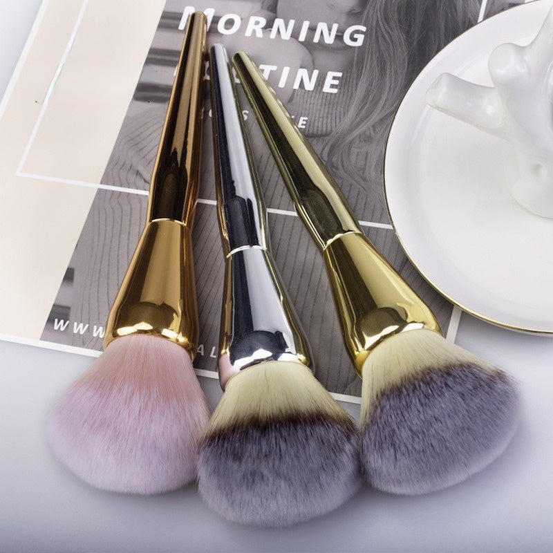 Nylon Bristle Powder Blush Brush with Metal Handle