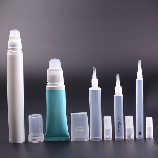 customized plastic tube with brush applicator, transparent silicone brush tube