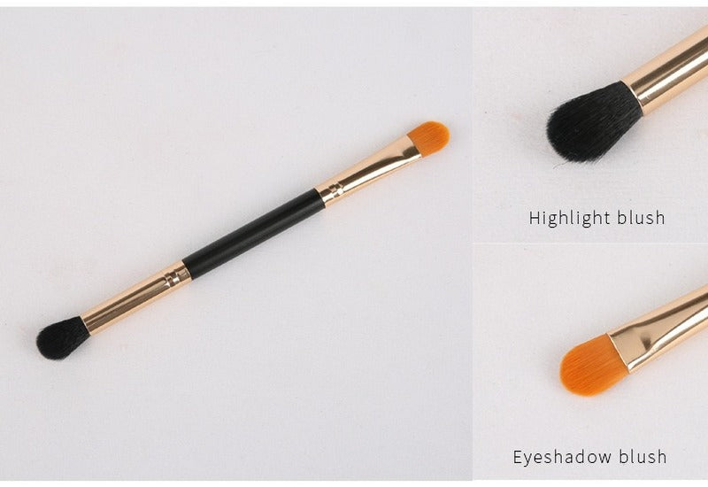 10 double-ended makeup brushes