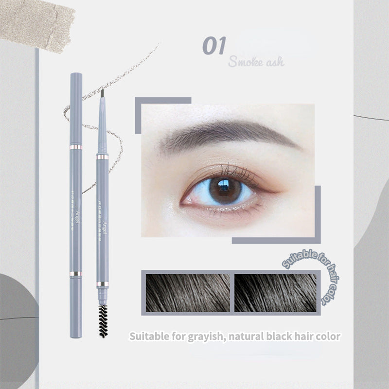 Triangle head ultra-fine non-dizzy makeup lasting waterproof double-head eyebrow pencil
