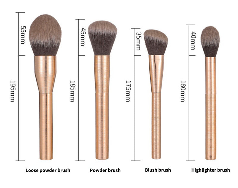 Rose Gold 20 Biomimetic Fiber Hair Makeup Brush Set