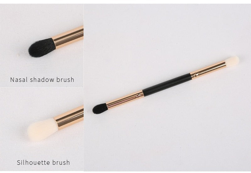 10 double-ended makeup brushes