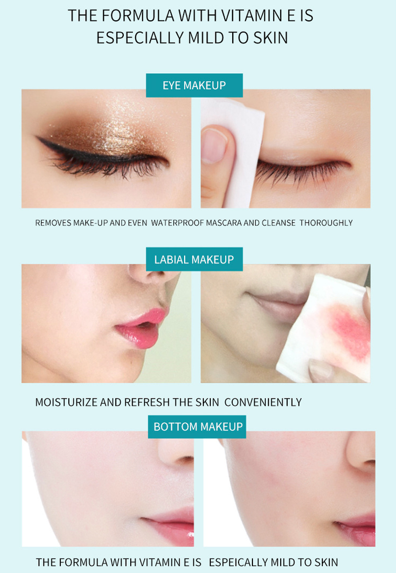 No logo portable mild makeup removing wipes