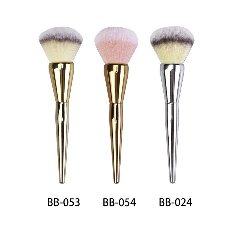 Nylon Bristle Powder Blush Brush with Metal Handle