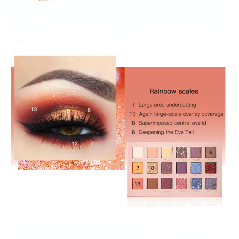 18-color matte pearl burst eyeshadow palette