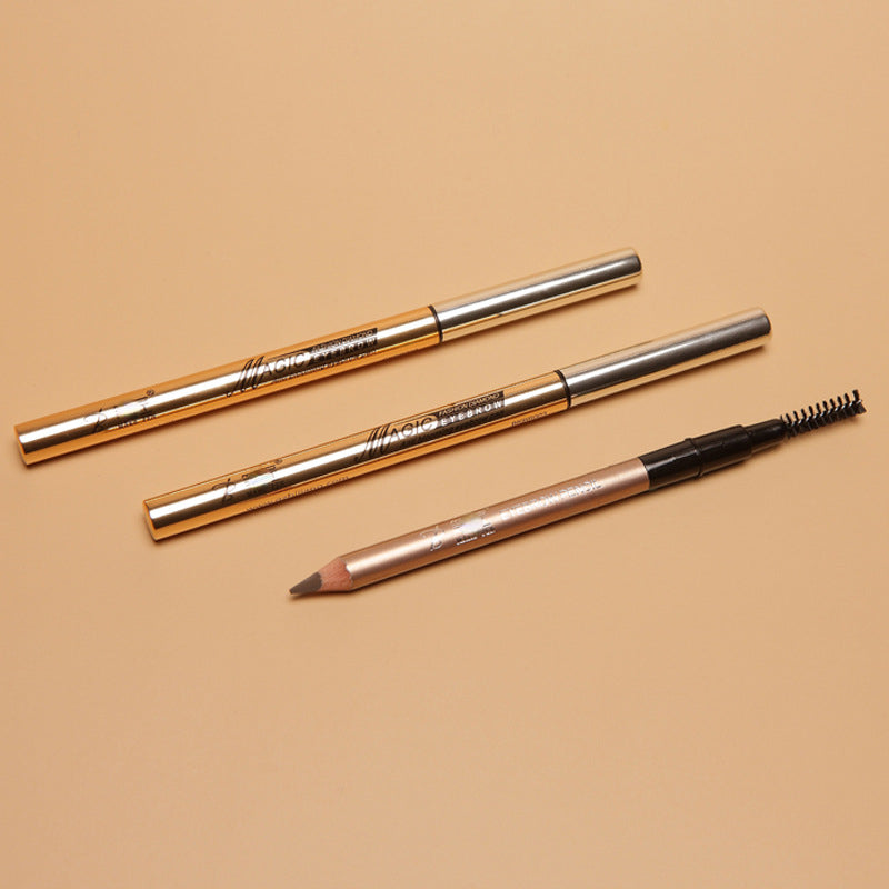 Waterproof and sweatproof aluminum sleeve wooden pole eyebrow pencil
