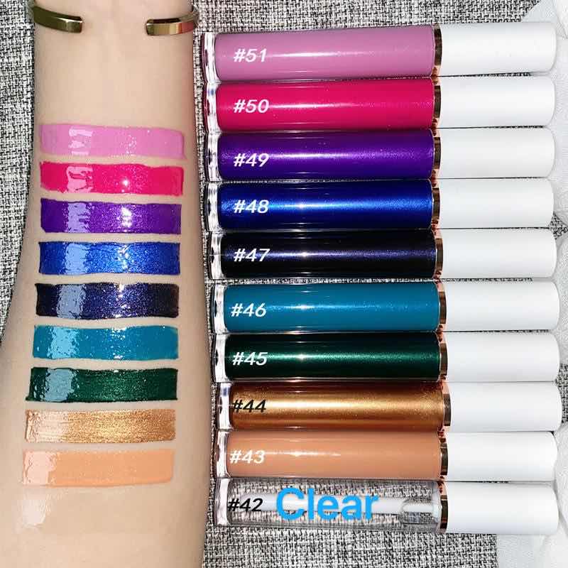 High quality cosmetics vendor vegan brown lip gloss high pigment organic private label lip gloss