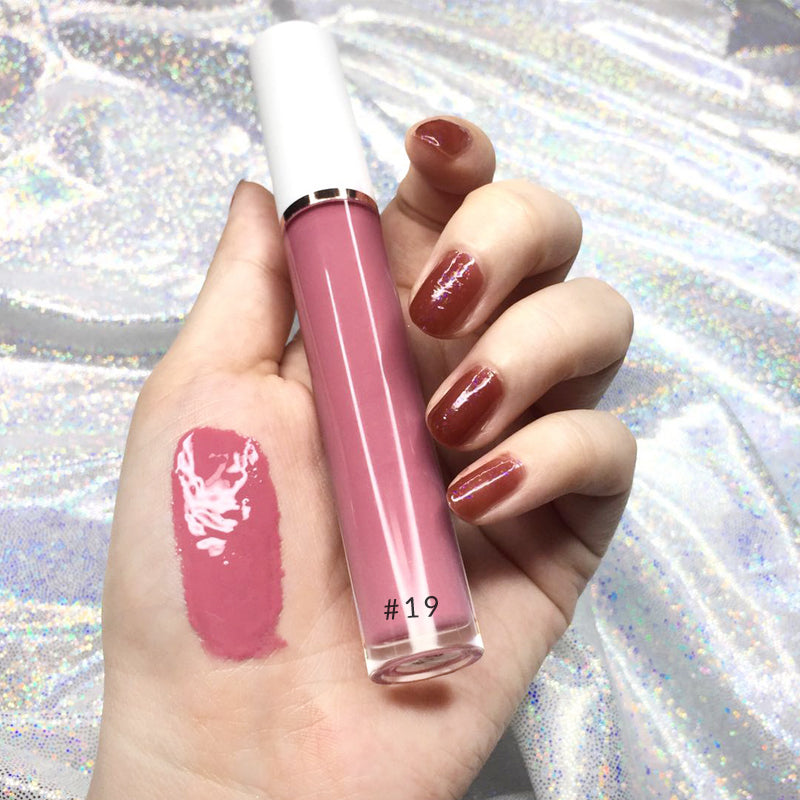 High quality cosmetics vendor vegan brown lip gloss high pigment organic private label lip gloss