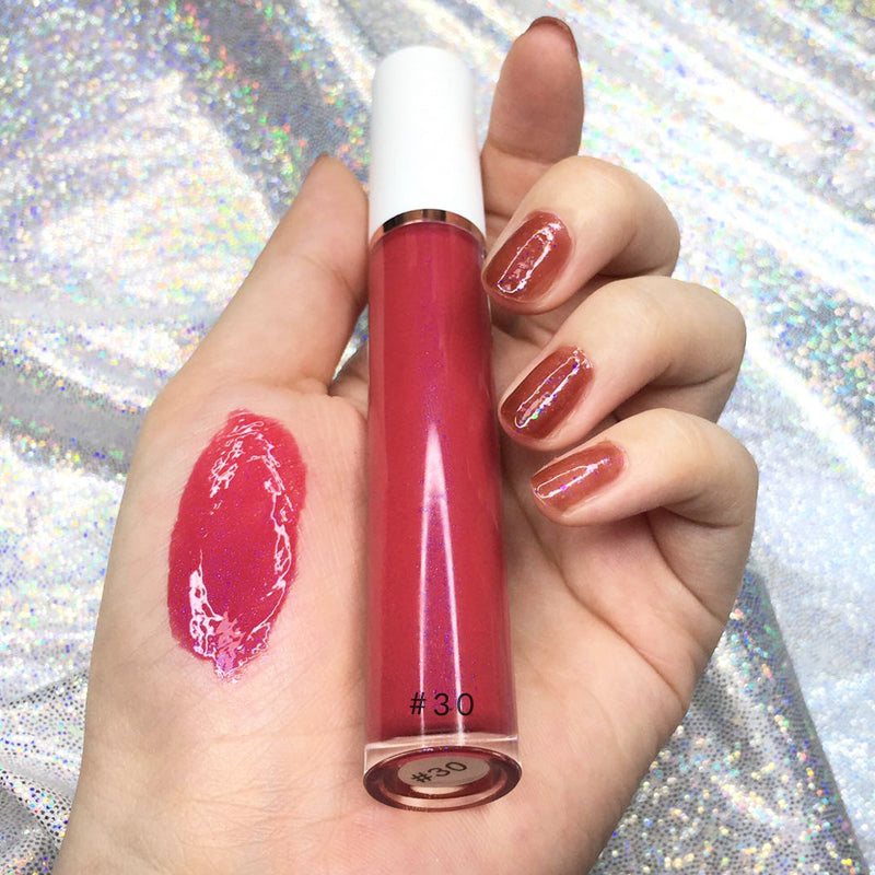 High quality cosmetics vendor vegan brown lip gloss high pigment organic private label lip gloss