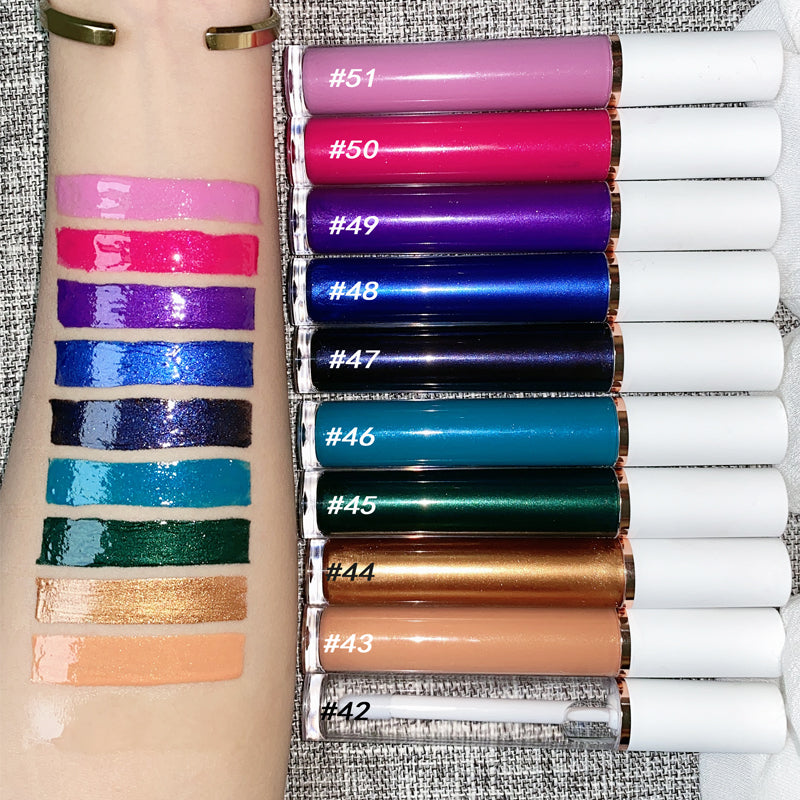 High quality cosmetics vendor vegan brown lip gloss high pigment organic private label lip gloss