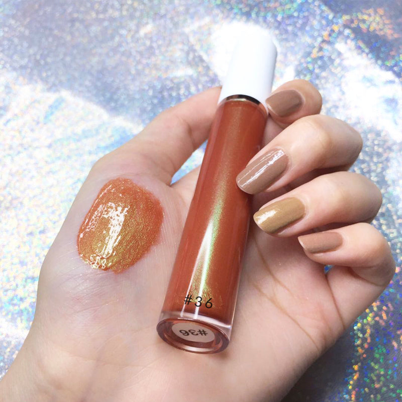 High quality cosmetics vendor vegan brown lip gloss high pigment organic private label lip gloss