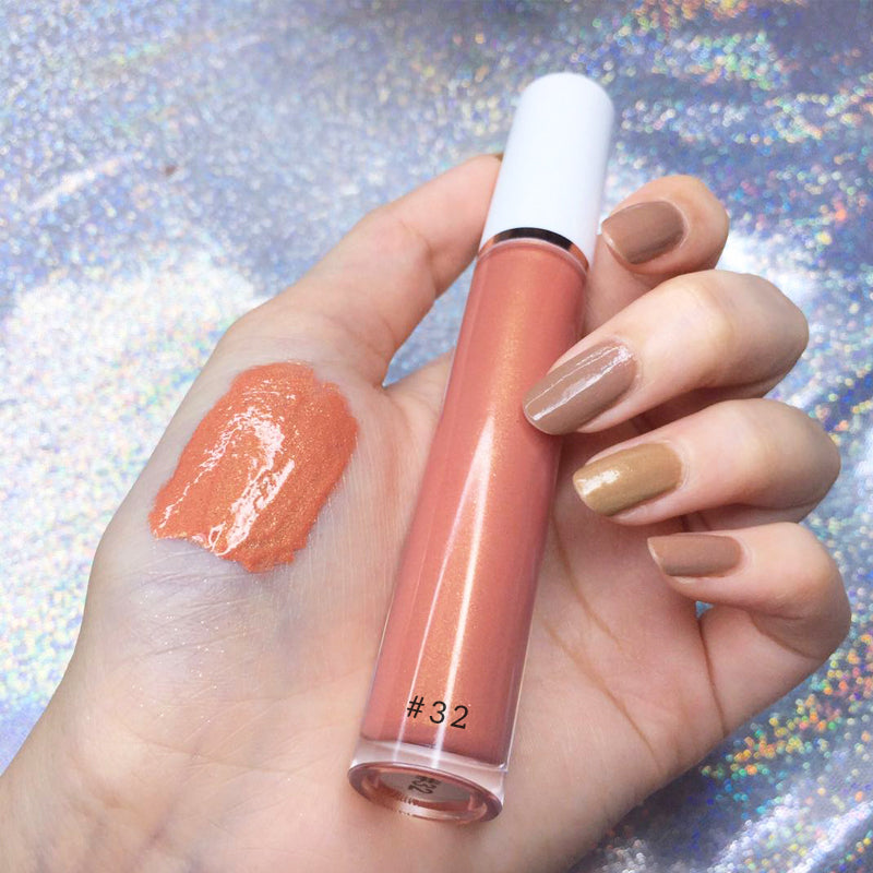 High quality cosmetics vendor vegan brown lip gloss high pigment organic private label lip gloss