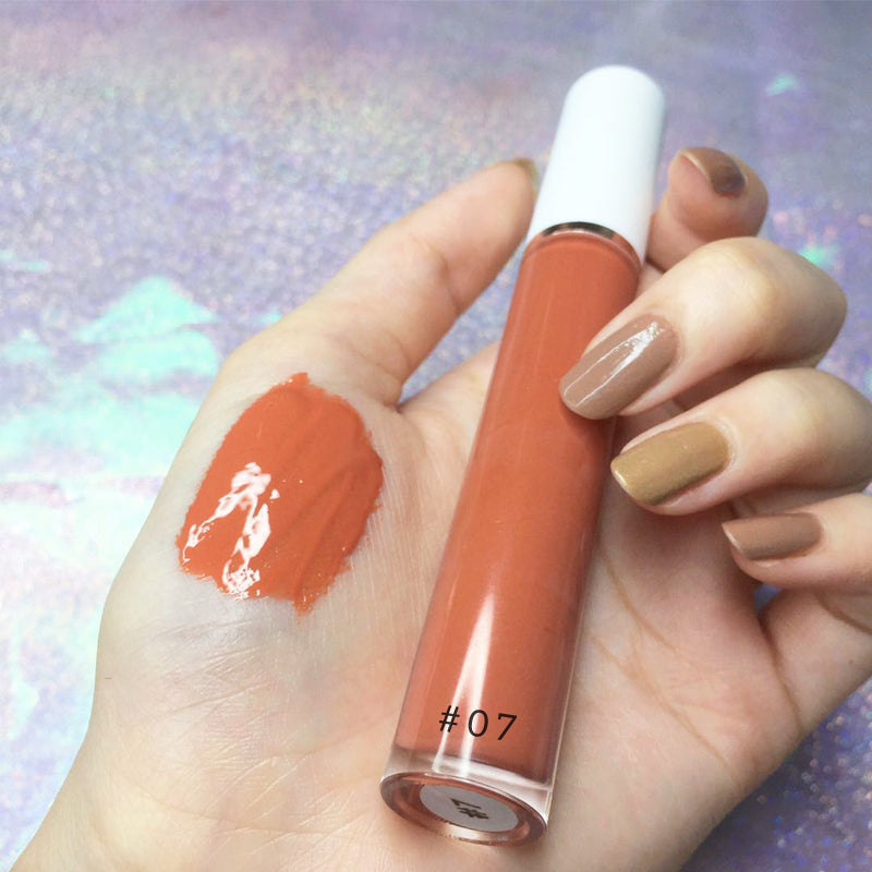 High quality cosmetics vendor vegan brown lip gloss high pigment organic private label lip gloss