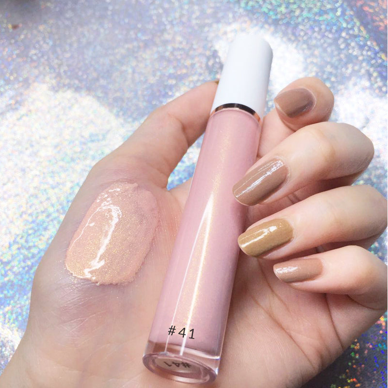 High quality cosmetics vendor vegan brown lip gloss high pigment organic private label lip gloss