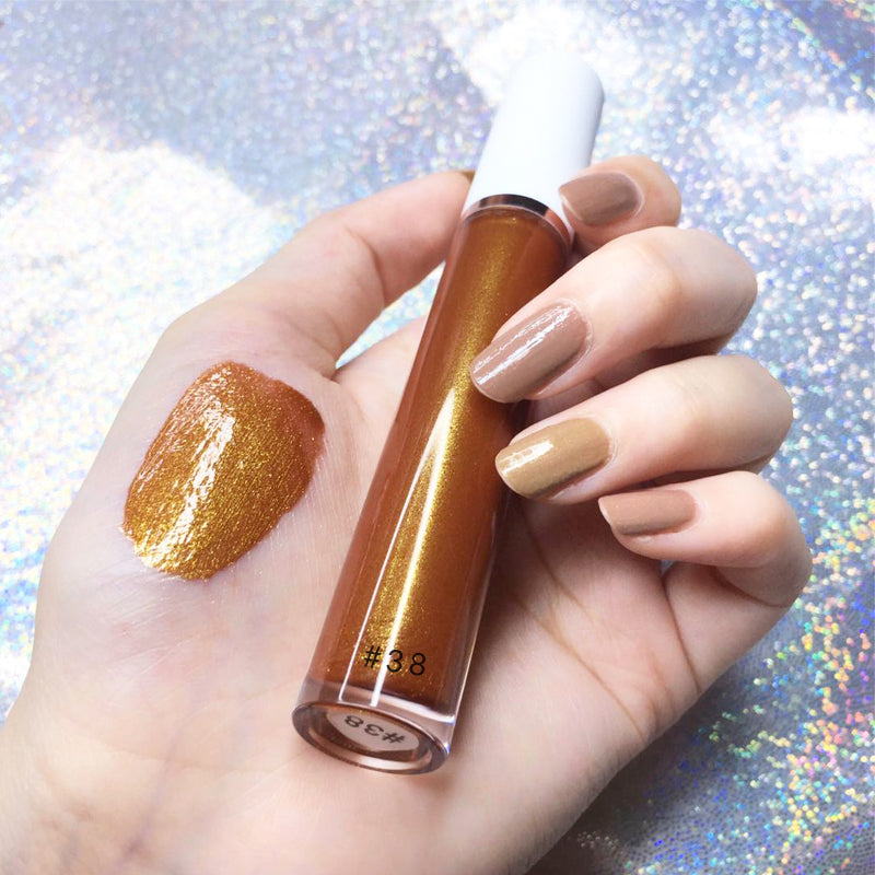 High quality cosmetics vendor vegan brown lip gloss high pigment organic private label lip gloss