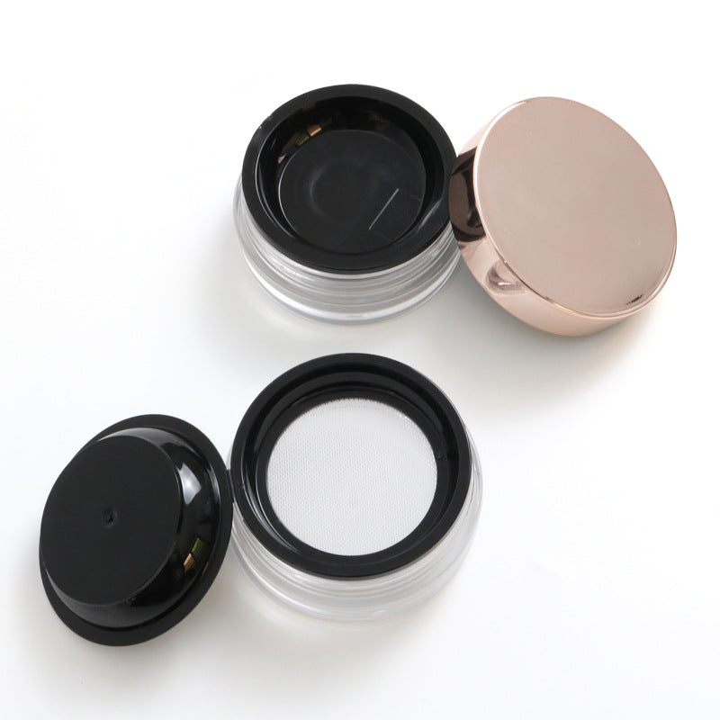 Round double-layer elastic mesh with mirror powder box