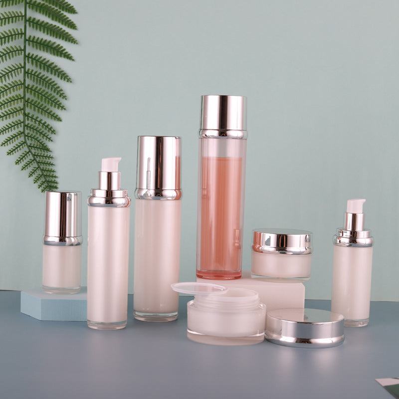 silver cylinder bottle