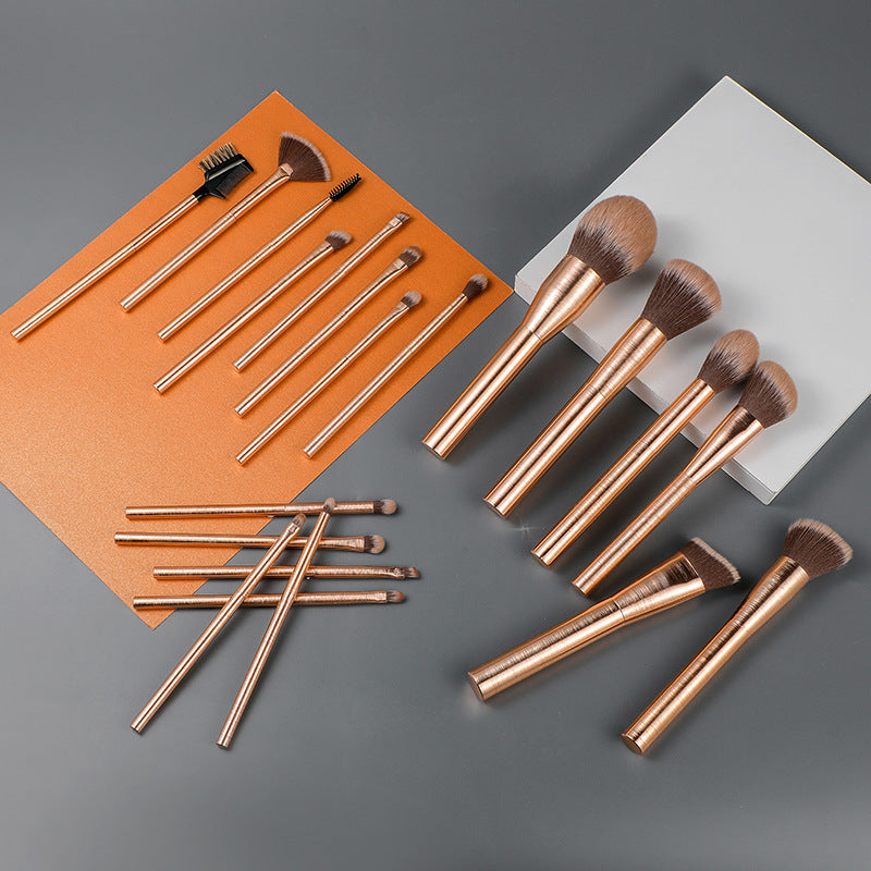 Rose Gold 20 Biomimetic Fiber Hair Makeup Brush Set
