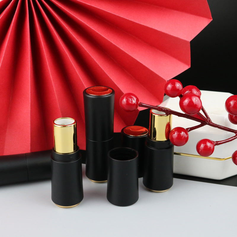 Gold Plated Black Lipstick Tube