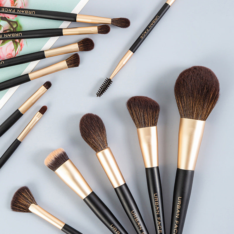 Black Gold 12 Soft Makeup Brush Set