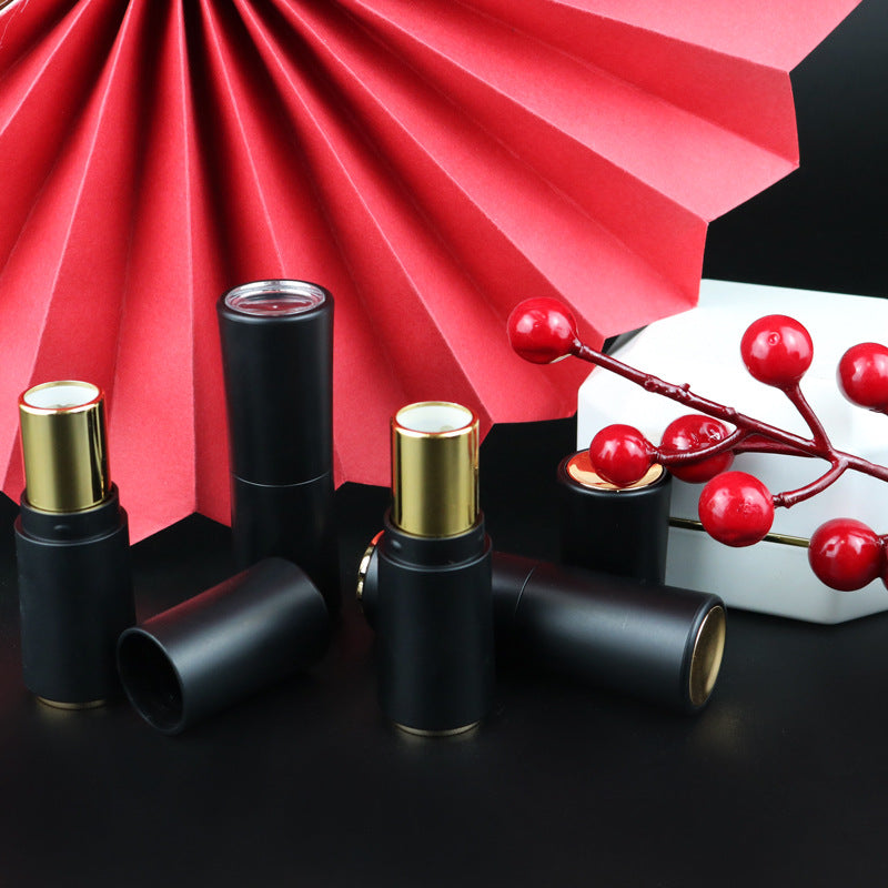 Gold Plated Black Lipstick Tube