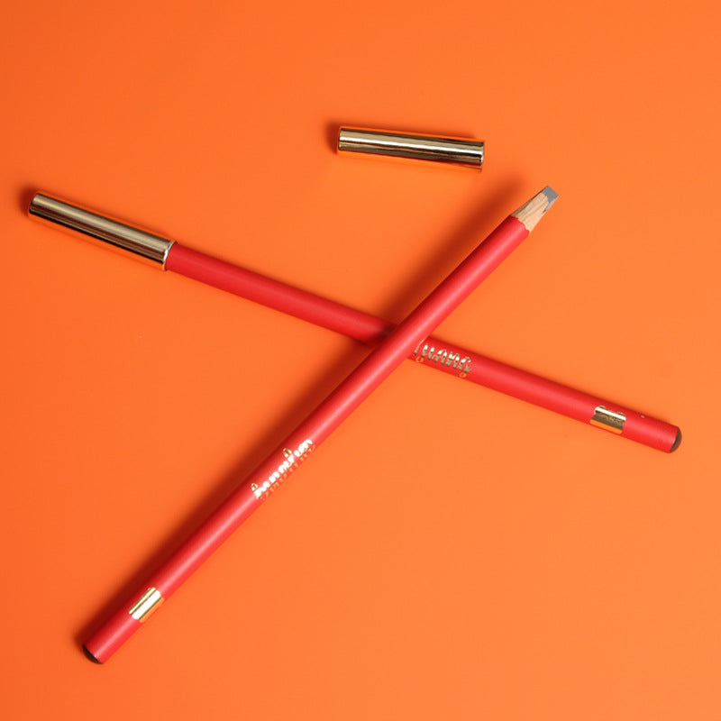 Oily formula machete-shaped hard square core square wooden eyebrow pencil OEM/ODM