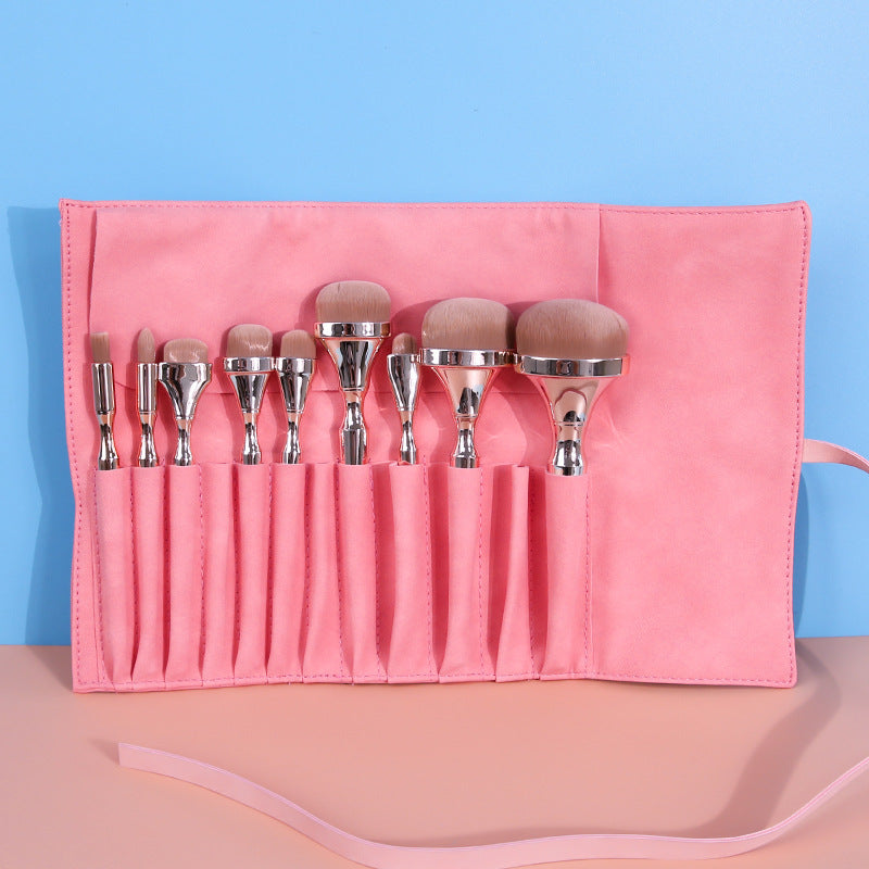 Complete set of makeup brushes