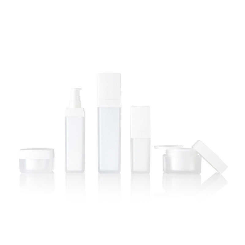 Frosted white square bottle