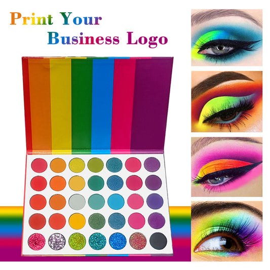 No logo 35 colors rainbow eyeshadow palette