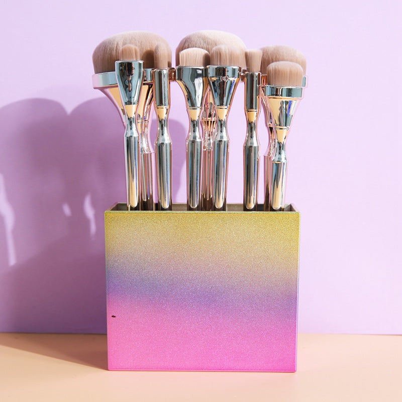 Complete set of makeup brushes