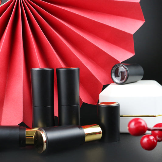 Gold Plated Black Lipstick Tube