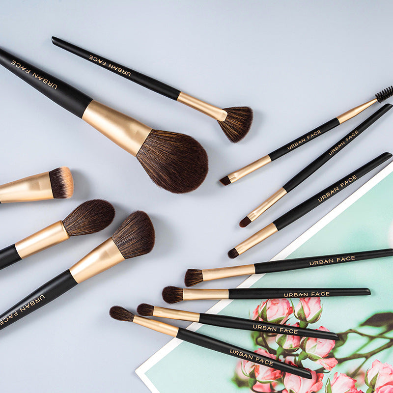 Black Gold 12 Soft Makeup Brush Set