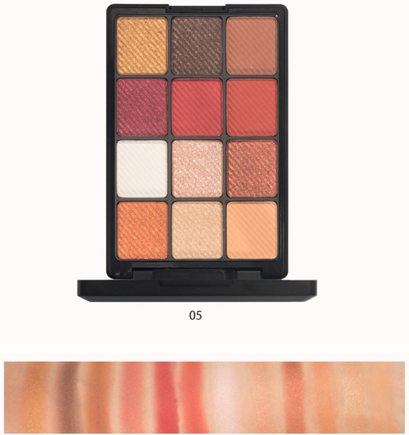 No Logo Pearlescent Matte 12 Colors Eyeshadow Palette